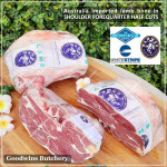 Lamb collar SHOULDER FOREQUARTER BONE-IN frozen CHOPS 1cm 3/8" (price/pack 600g 3-4pcs) brand Wammco / Midfield / WhiteStripe